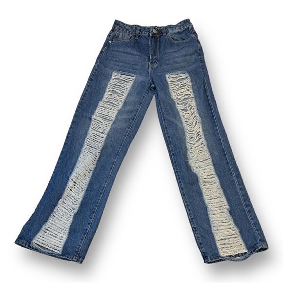 Almost Famous Distressed Straight Jeans Size 5 - Picture 2 of 9